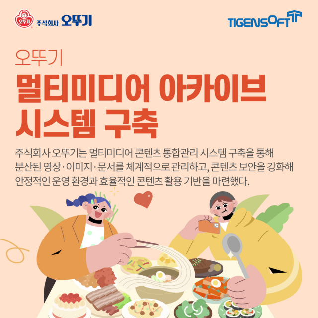 티젠소프트, 오뚜기 멀티미디어 아카이브 솔루션(TG 1st MCMS Archive) 구축