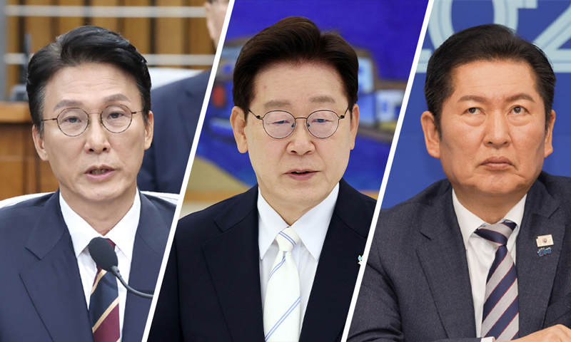 김민석 국무총리, 이재명 대통령, 정청래 더불어민주당 대표(왼쪽부터) ⓒ시사저널 이종현·박은숙·연합뉴스