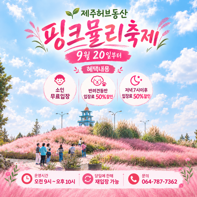 제주 허브동산, 제주도 ‘핑크뮬리 축제’ 개최