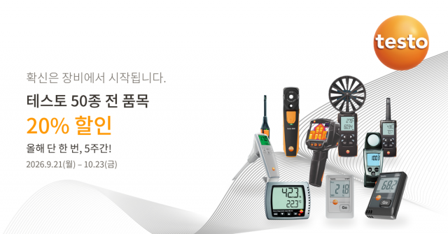 테스토코리아, 계측기 50종 소비자가 기준 20% 할인 ‘가을 감사제’ 개최