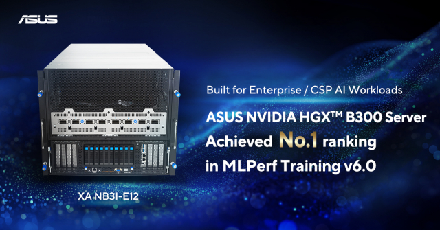 에이수스 AI 서버 ‘XA NB3I-E12’가 최신 MLPerf Training v6.0 벤치마크의 주요 범주에서 1위를 차지했다