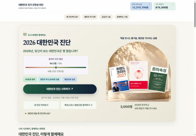 ‘2026 대한민국 국가건전성 진단’ 홈페이지 갈무리
