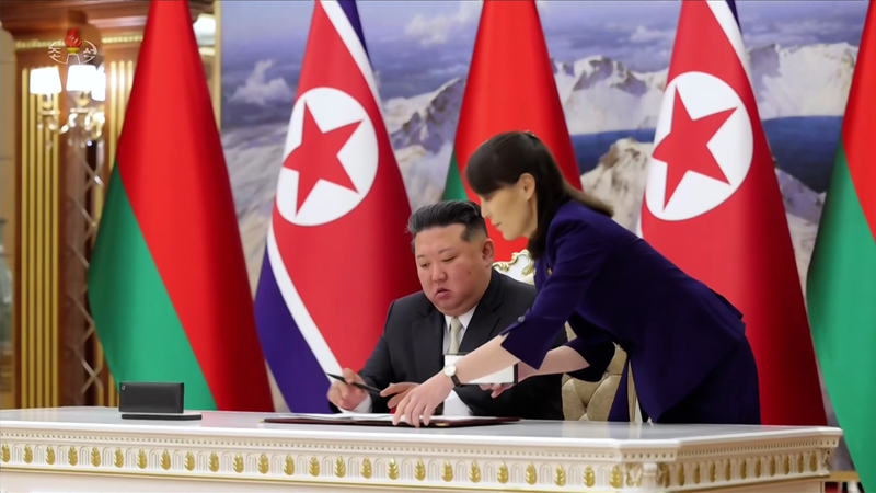 ▲ 김정은 북한 국무위원장을 보조하는 김여정 당 총무부장 [조선중앙TV 화면=연합뉴스]