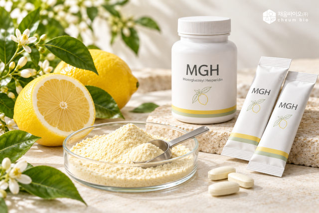 채움바이오 MGH 원료와 정제·분말·스틱포 제형 콘셉트
