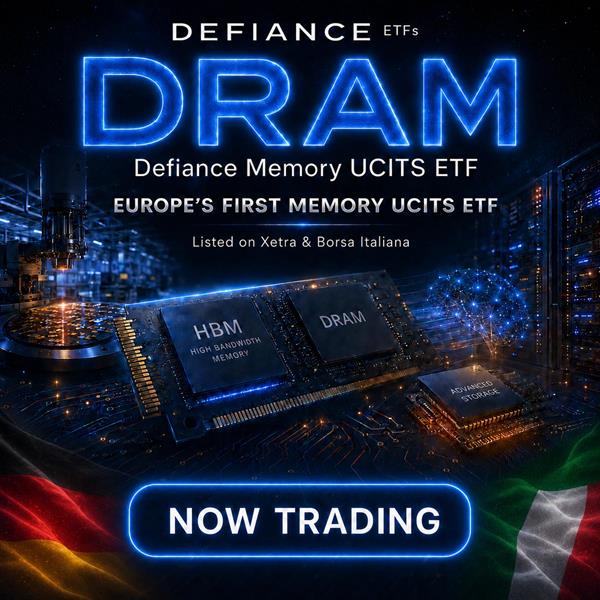 Defiance, 유럽 최초의 메모리 UCITS ETF ‘DRAM’ 출시