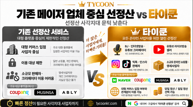 유튜버·BJ·라이브 방송 셀러·소규모 쇼핑몰도 빠른 정산… 타이쿤으로 문턱 낮춰
