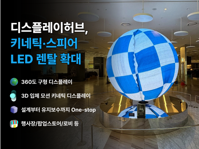 디스플레이허브가 ‘스피어(Sphere) LED’와 ‘키네틱(Kinetic) LED’ 렌탈 사업을 확대한다