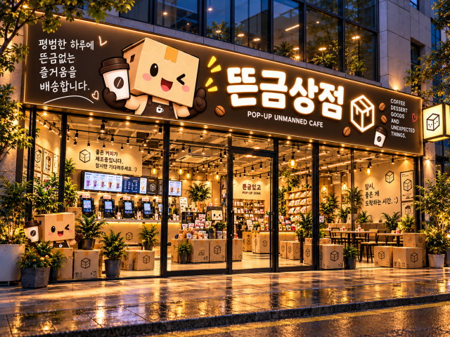 여기가 카페라니… 물류센터를 닮은 ‘뜬금상점’, 무인카페 시장에 새로운 도전