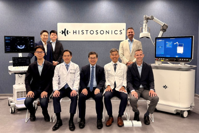 첫째 줄 오른쪽 두 번째부터 앨버트 찬 교수, 케네스 창 박사, 빈스 라우 박사